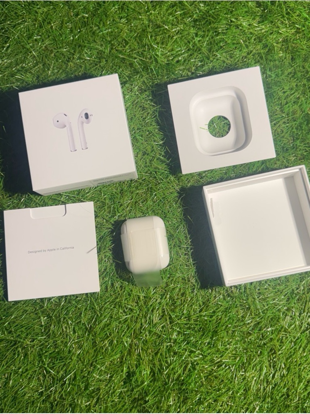 Apple White AirPods Set with Charging Case and Box Inserts
